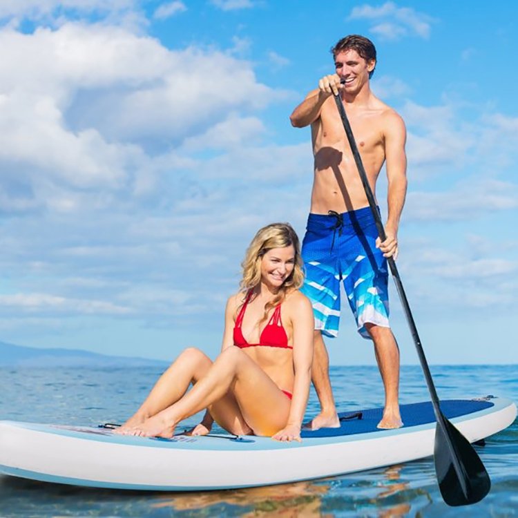 Inflatable paddleboard with non-slip deck