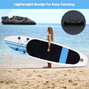 Inflatable paddle board with adjustable paddle
