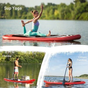 Yoga-friendly inflatable SUP with non-slip surface
