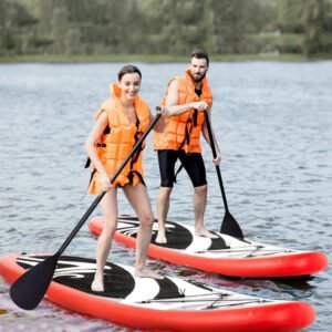 Family-friendly inflatable paddle board set