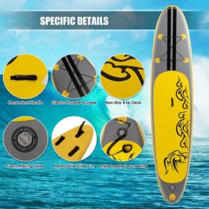 Inflatable paddle board with bungee storage for gear
