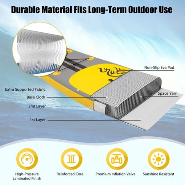 All-around inflatable paddle board for various water conditions - 图片 4