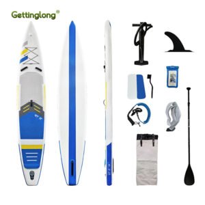 Yoga paddle board with carrying strap