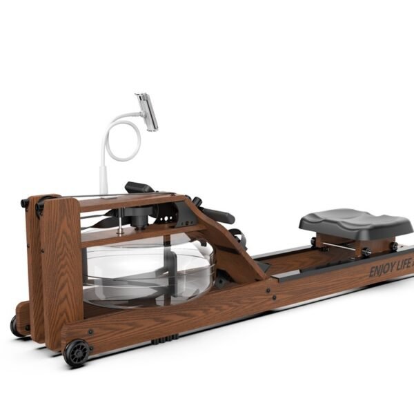 Water resistance rowing machine with digital performance monitor