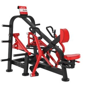 High-end plate loaded seated rowing fitness equipment for strength training targets chest hind legs arms gym