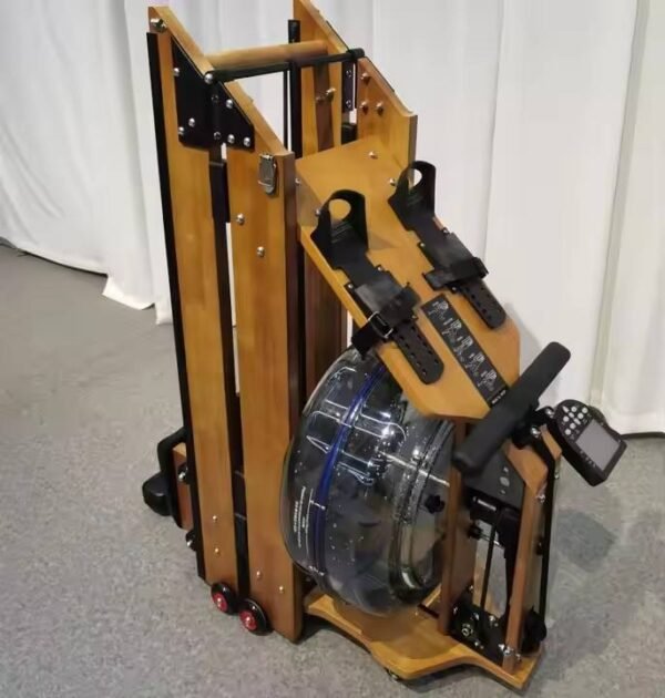 Aerobic training gym home equipment wooden water rower foldable rowing machine - 图片 3
